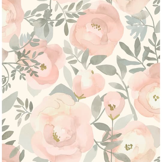 NuWallpaper Rose Peachy Keen Peel & Stick Wallpaper